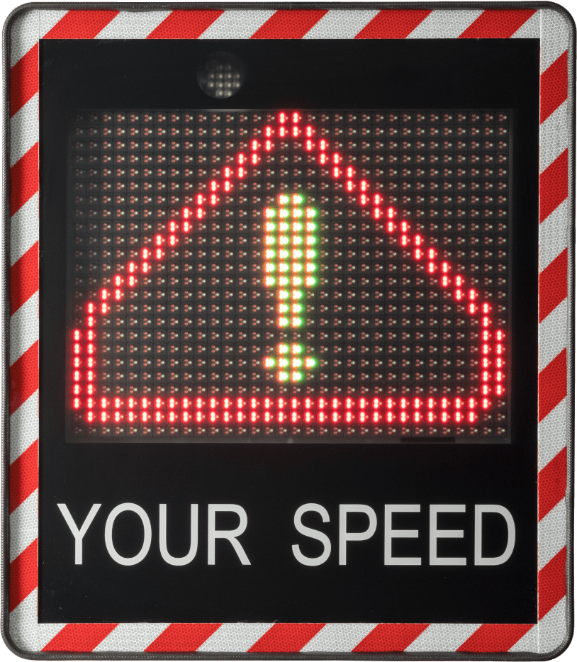 LED warning sign I-SAFE: the speedometer radar