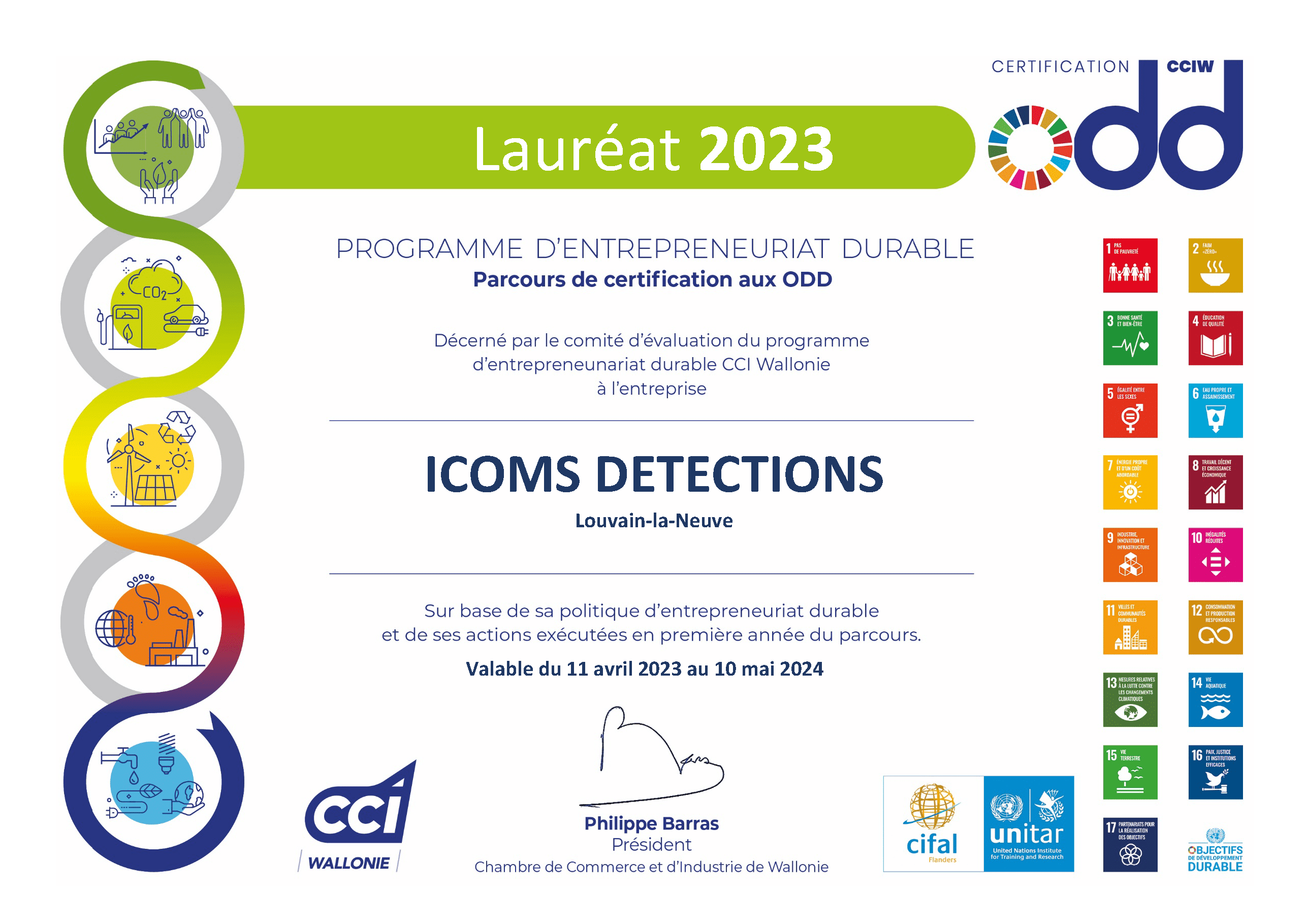 Certificat ODD-CCIW- ICOMS_2023